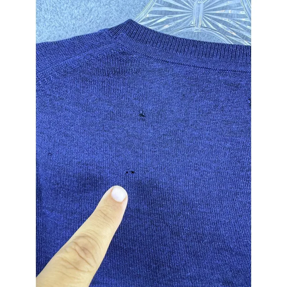Banana Republic‎ Pullover Sweater Size S Blue V Neck Long Sleeve Casual DEFECT